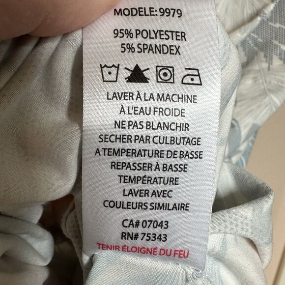 Tahari Dress Lg Sleeveless Pullover Midi Stretchy Tropical Palm Leaves Hawaiian - Picture 8 of 8